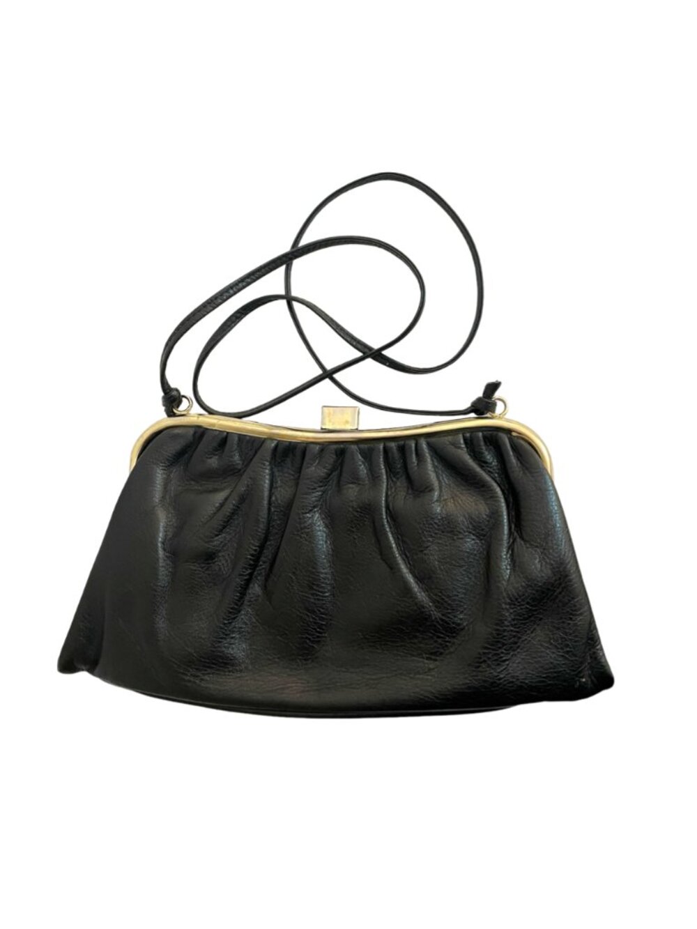 Vintage Mastercraft Leather Black Crossbody Clutch Purse Made in Canada
